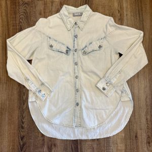 Faded Wash Jean Shirt SIZE LARGE