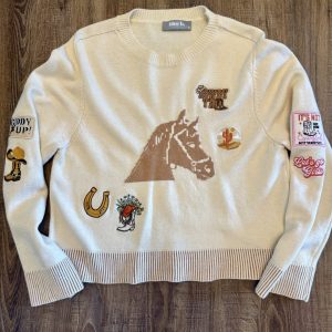Western Patch Sweater SIZE LARGE