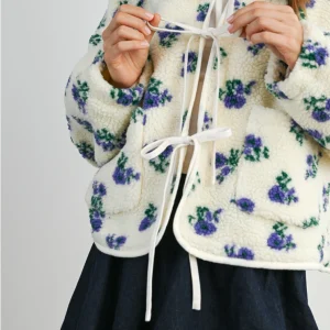 Sherpa Floral Tie Jacket Size LARGE