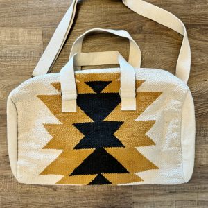 Cream, Camel and Black Aztec Duffel